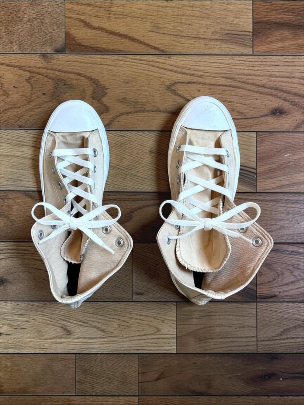 Sincerely Jules for Bandier Tan Vespa Platform High Top Sneakers Size 9.5